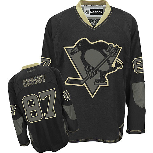 Black Ice NHL Pittsburgh Penguins 87 Sidney Crosby Hockey Jersey-2012 New